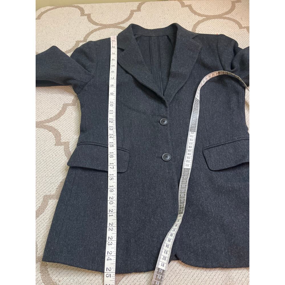 Massimo Dutti Gray Wool Blend Blazer Italian Fabric 2 Button Tailored Size 4 - Picture 4 of 11